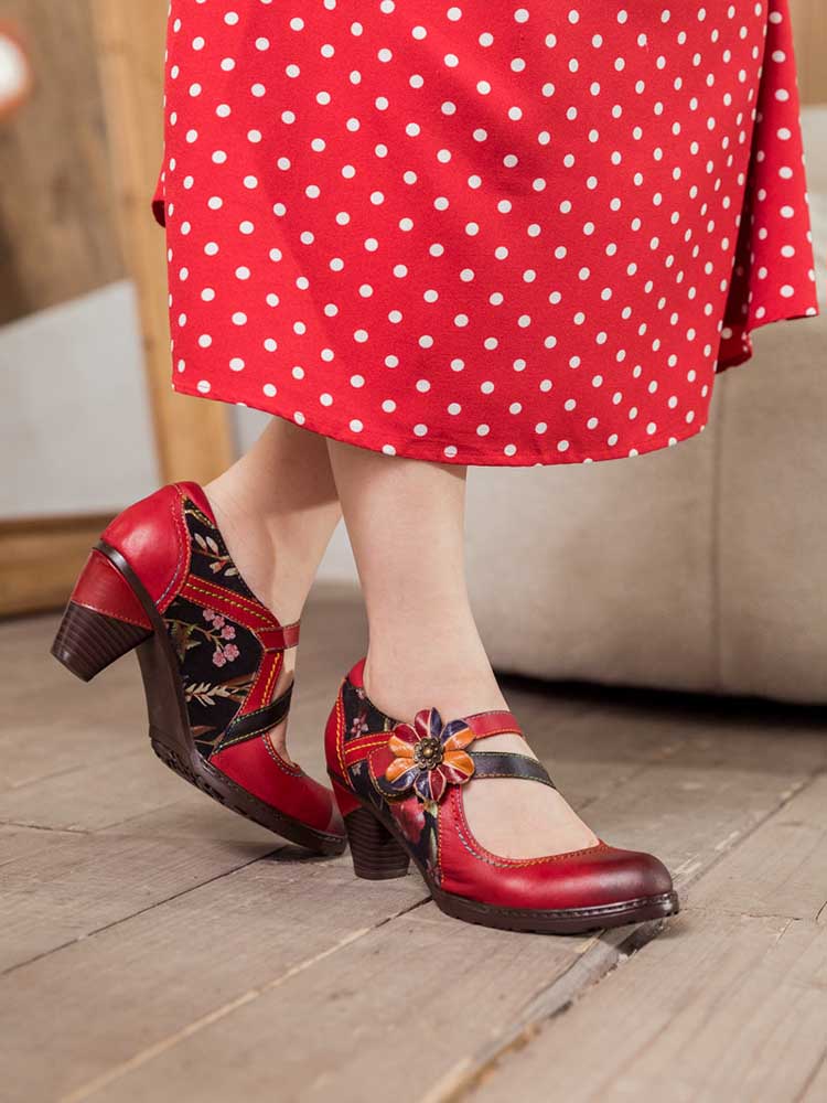 Veda Hand Embossed Leather Shoes