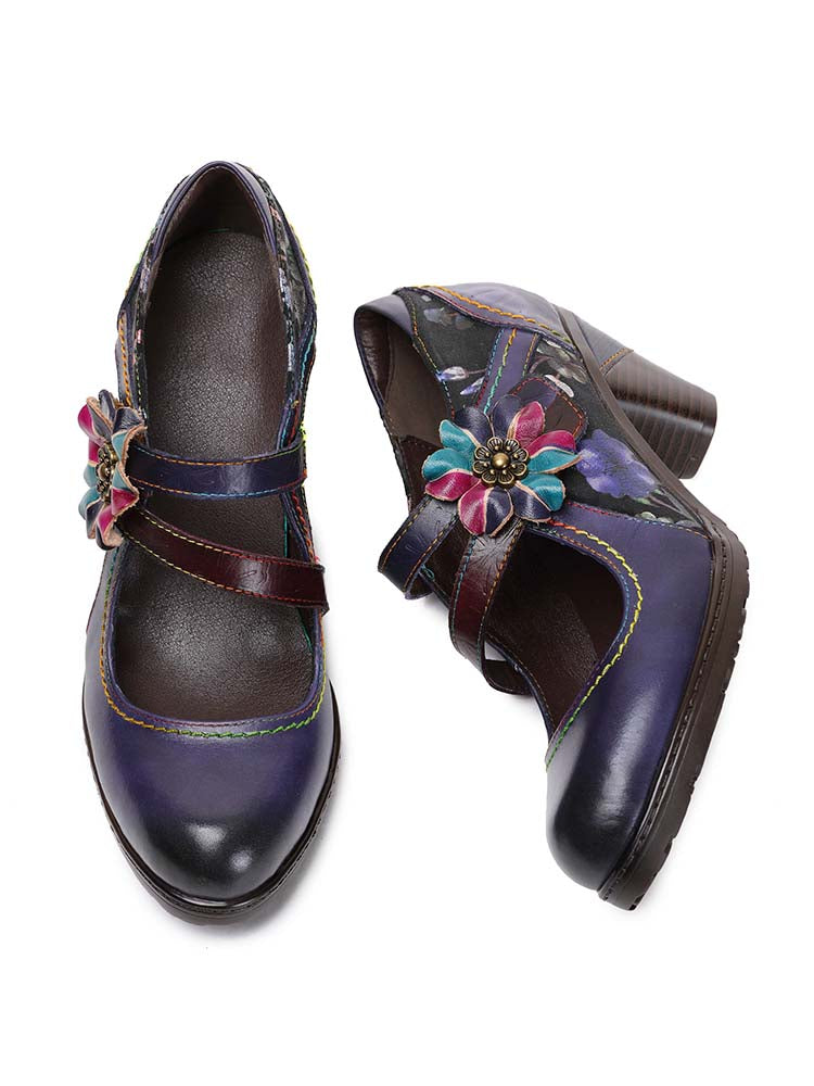 Veda Hand Embossed Leather Shoes