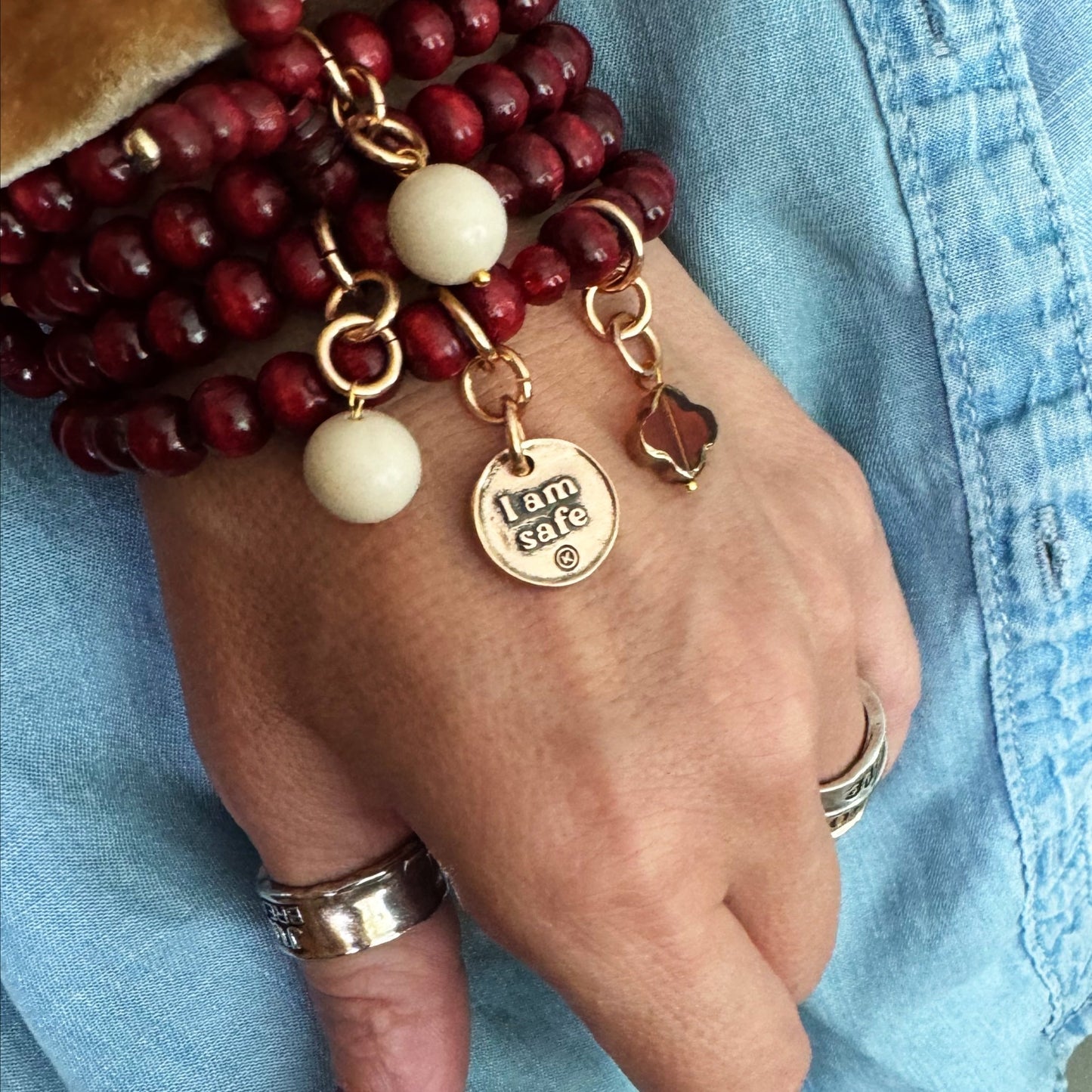 I Am Safe Wrap Bracelet or Necklace