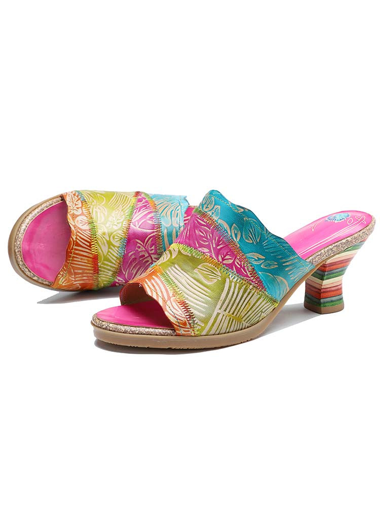 Four Color Splicing Slippers