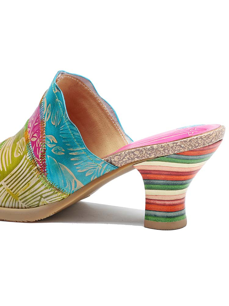 Four Color Splicing Slippers