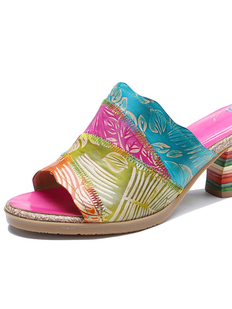 Four Color Splicing Slippers