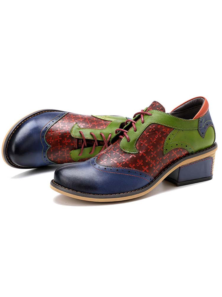 Casual Vintage Handmade Style Leather Brogue Shoes