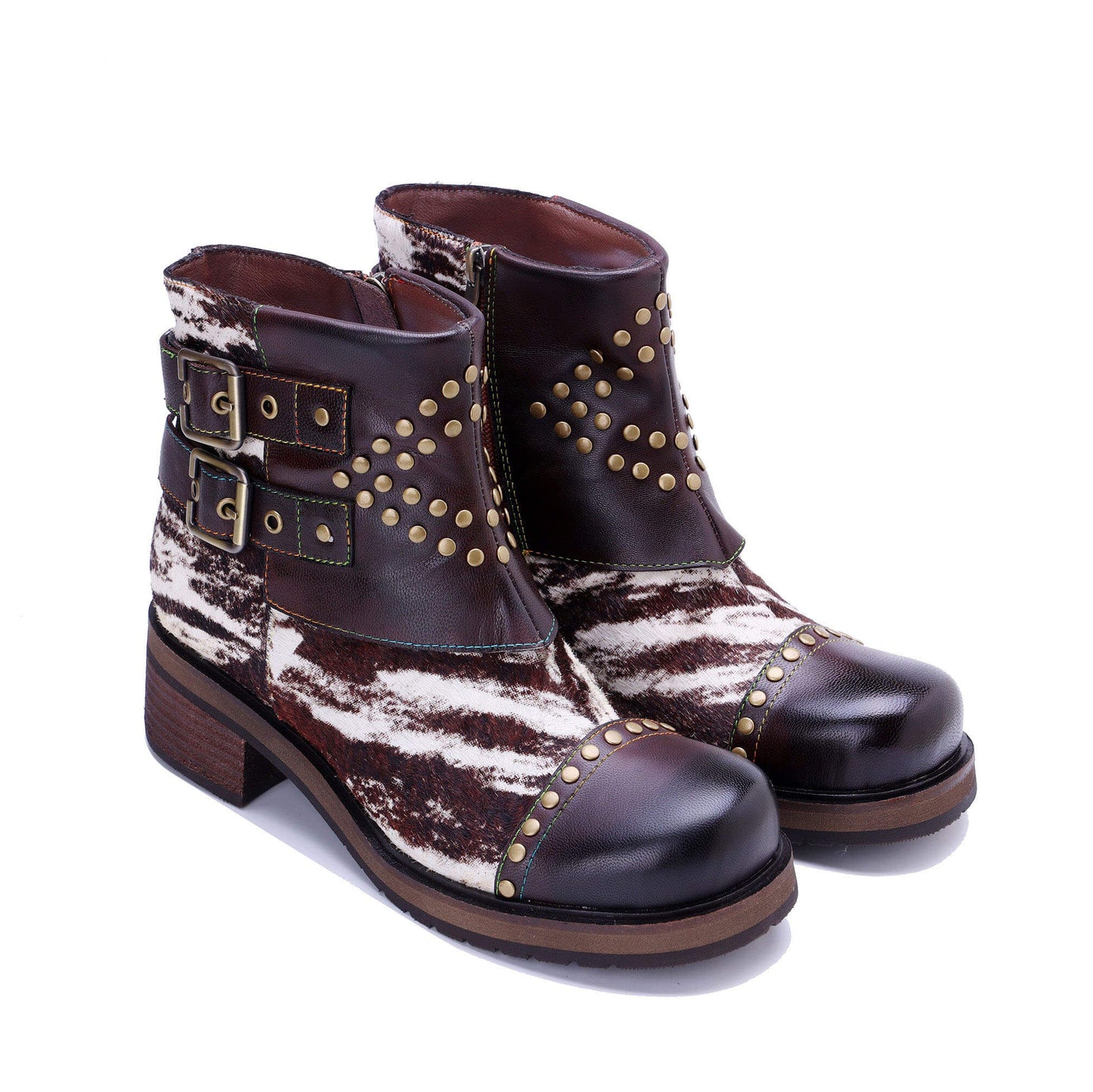 Wild Zebra Flat Ankle Boots