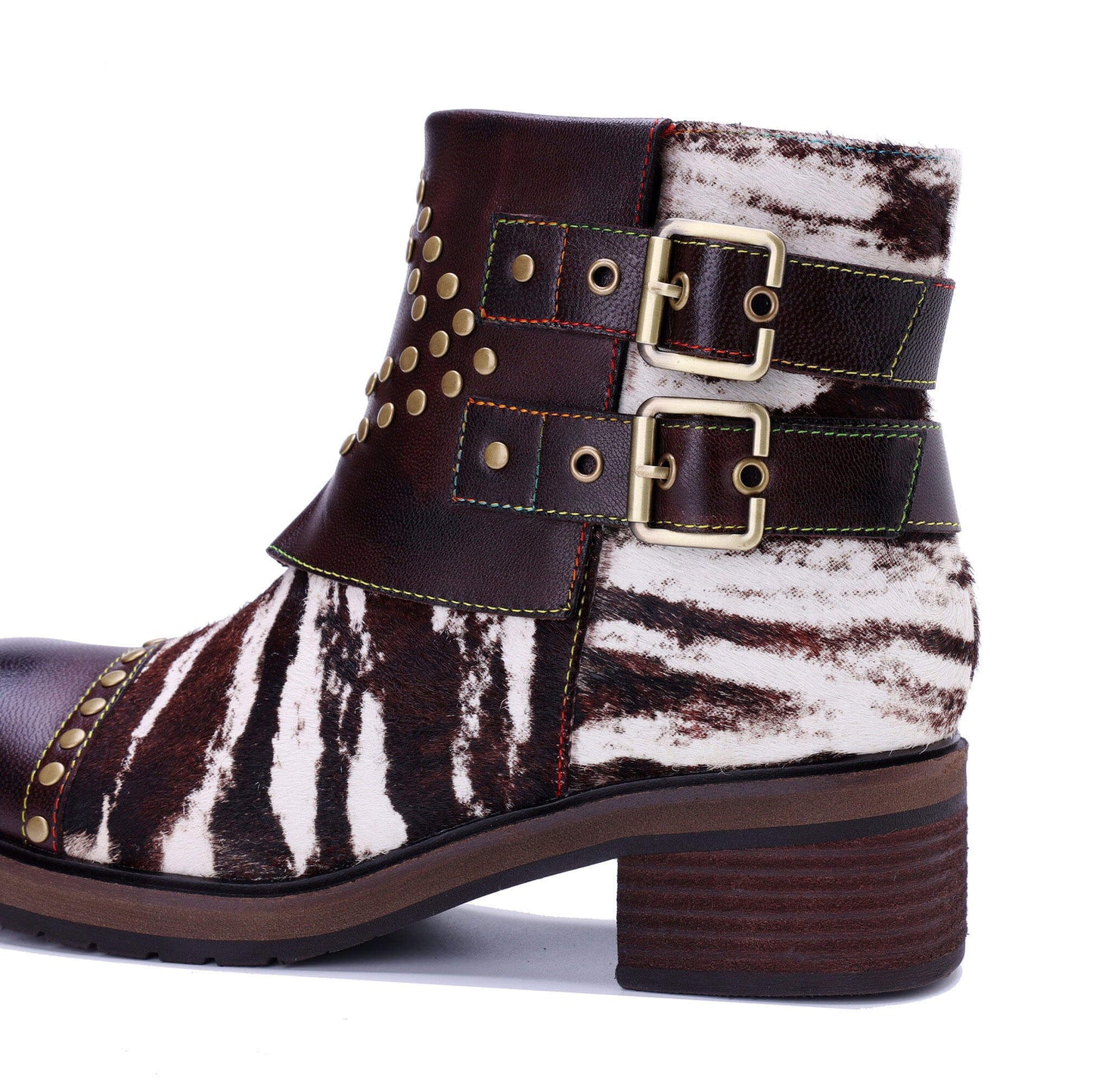 Wild Zebra Flat Ankle Boots