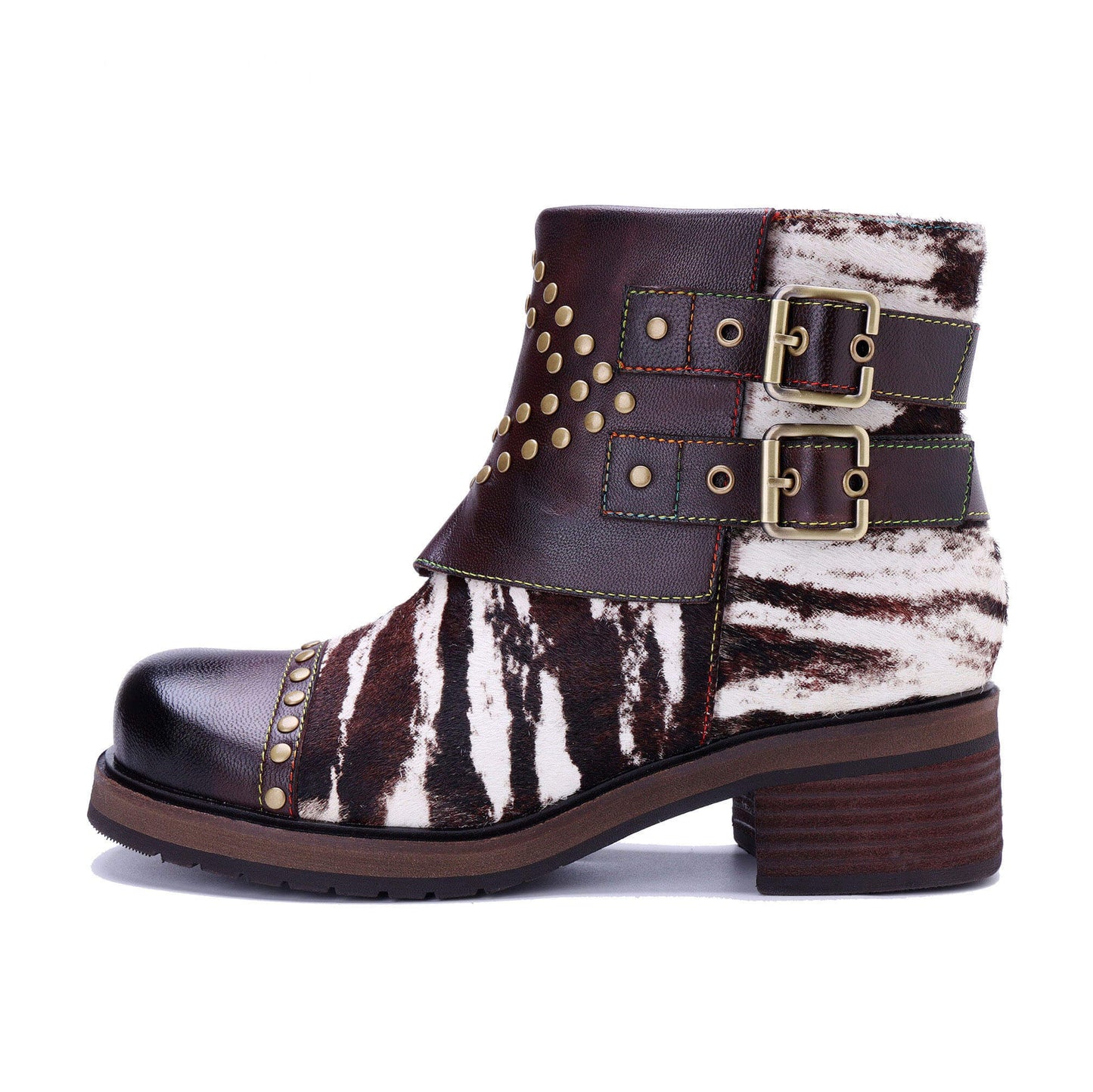 Wild Zebra Flat Ankle Boots
