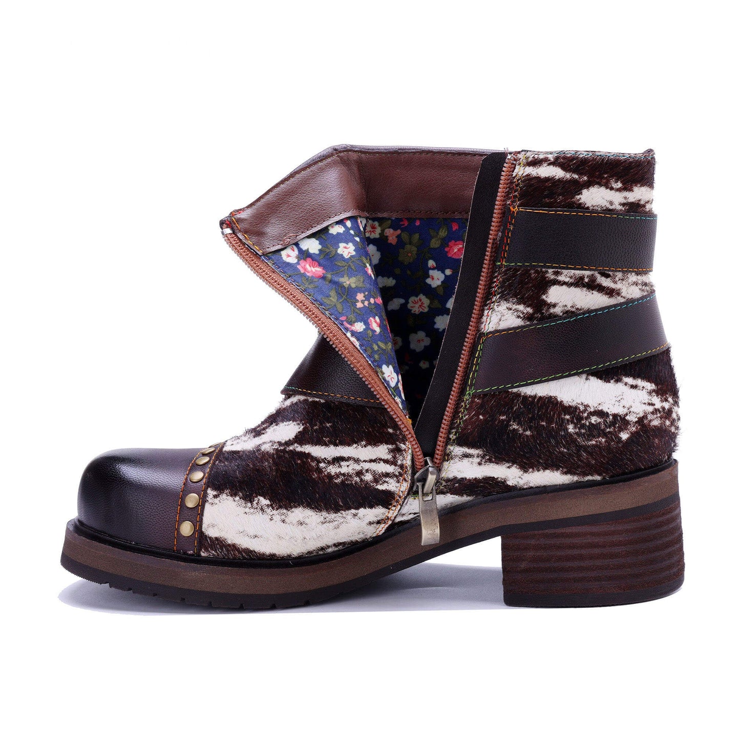 Wild Zebra Flat Ankle Boots