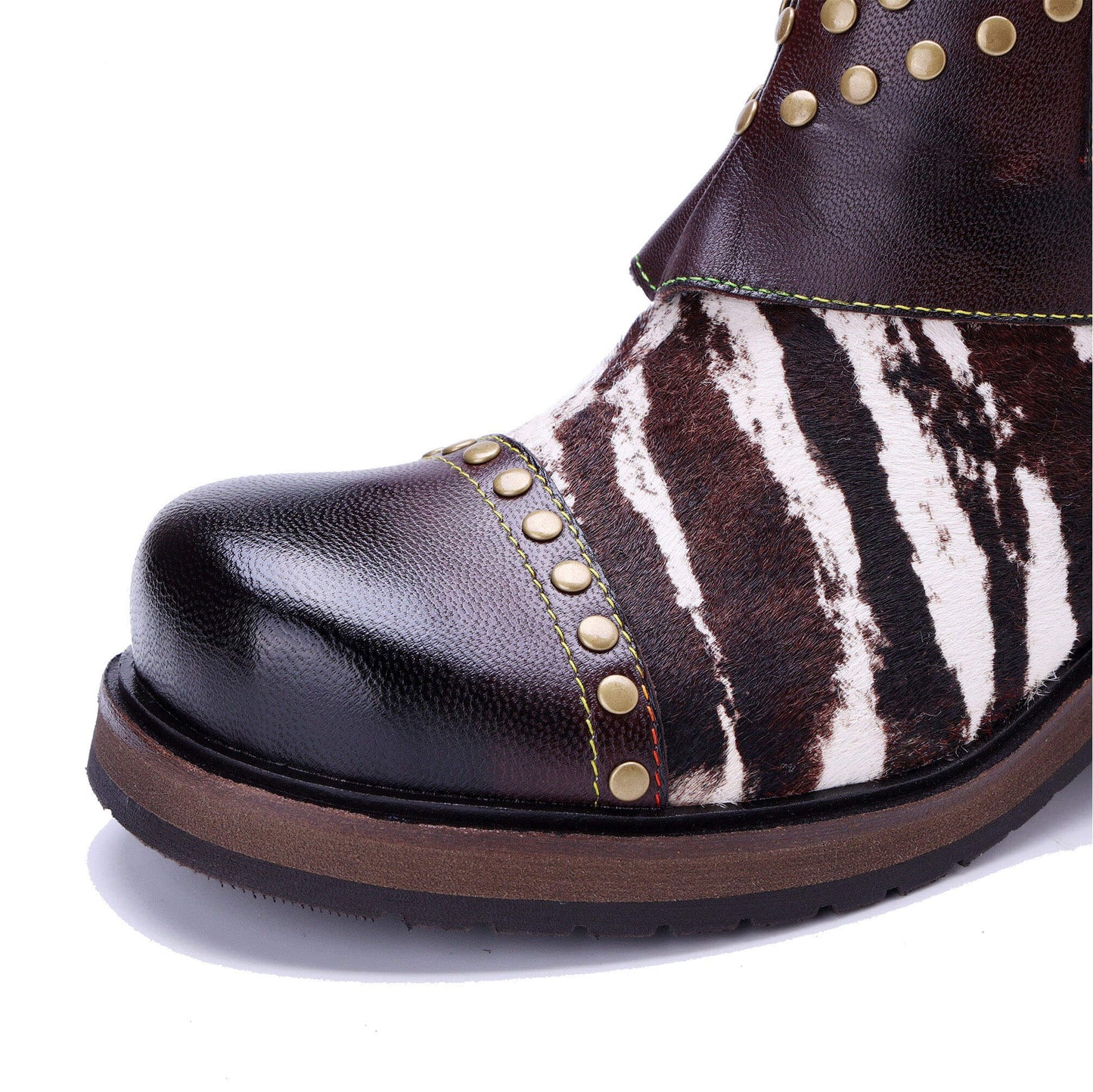 Wild Zebra Flat Ankle Boots