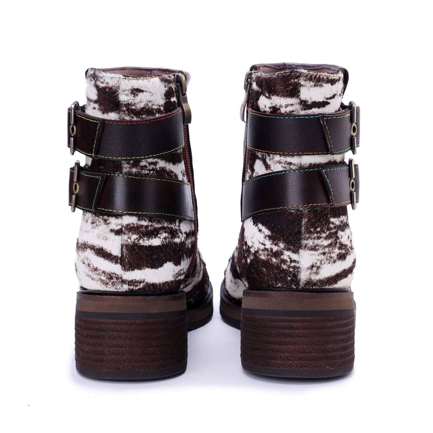 Wild Zebra Flat Ankle Boots