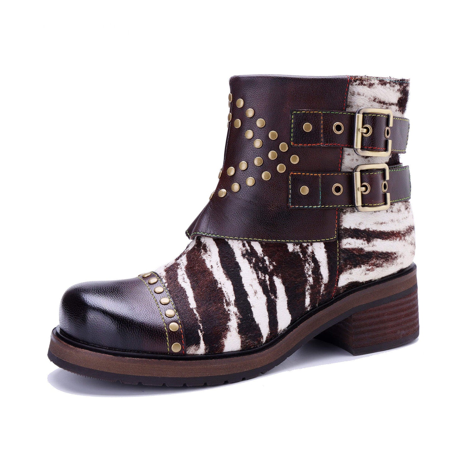 Wild Zebra Flat Ankle Boots