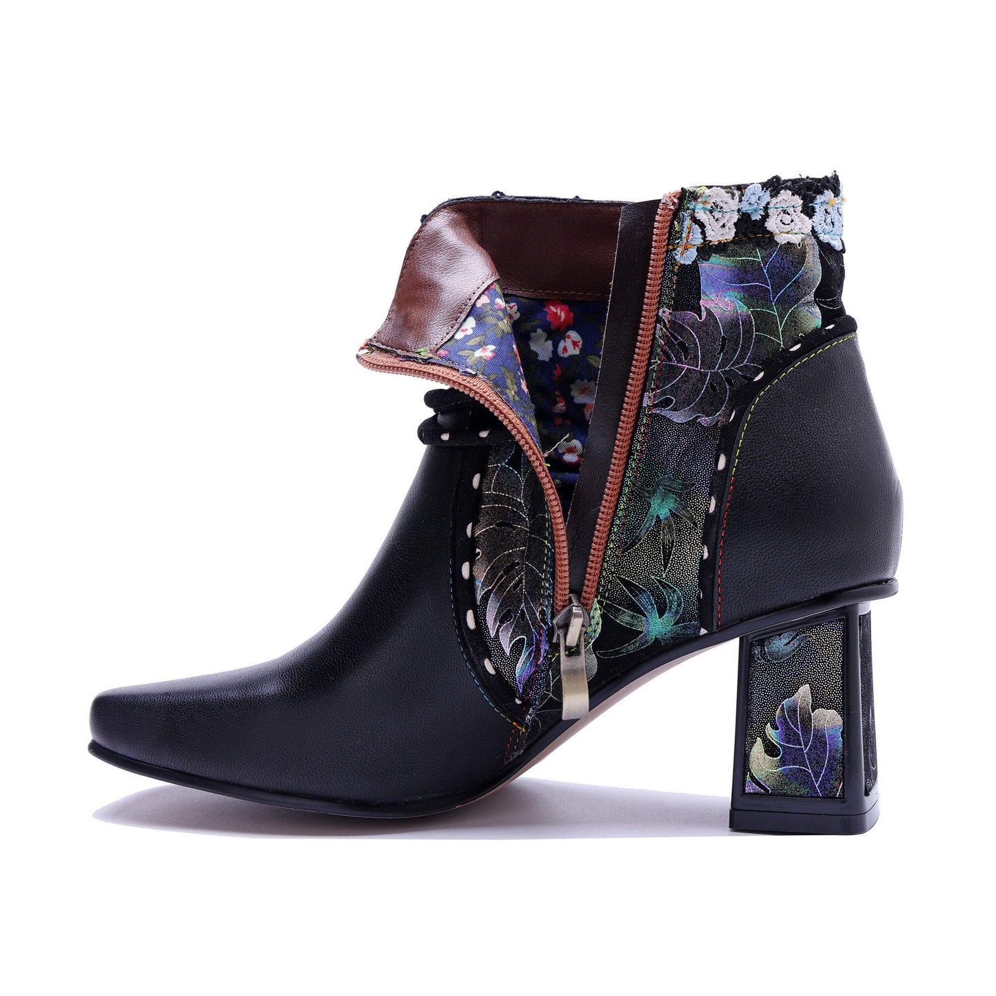 Midnight Bloom Ankle Boots