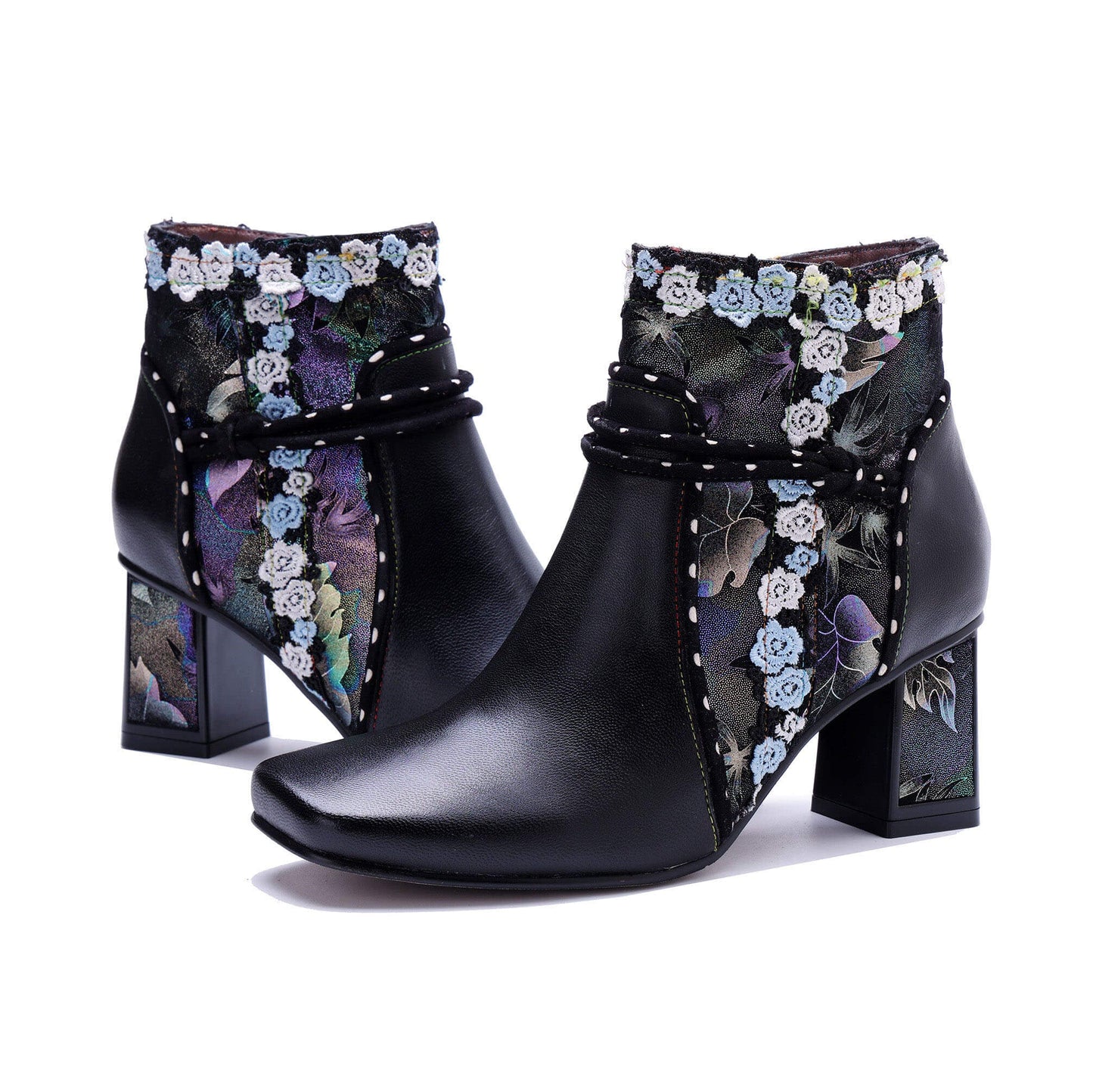 Midnight Bloom Ankle Boots