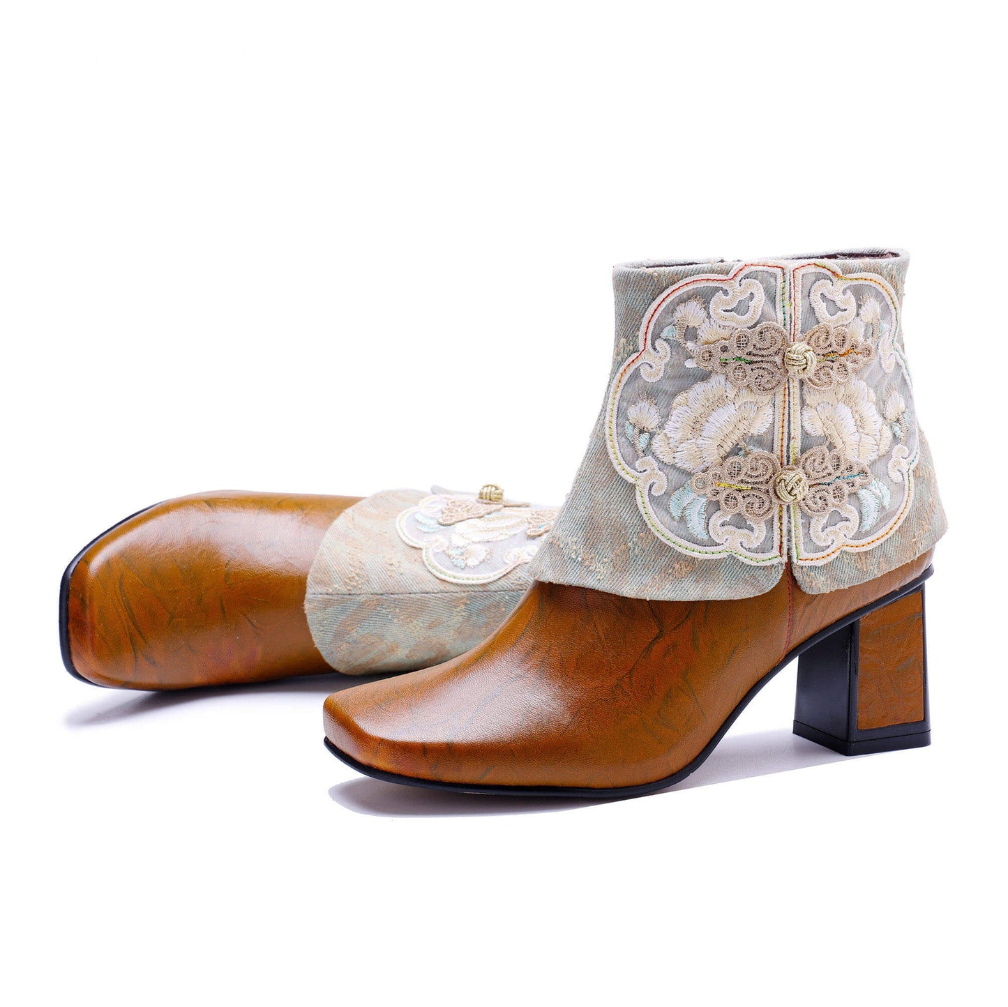Unique Collar Ankle Boots