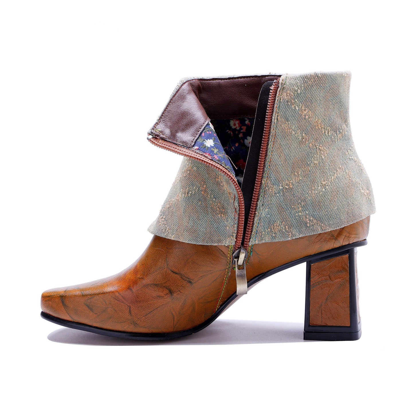 Unique Collar Ankle Boots