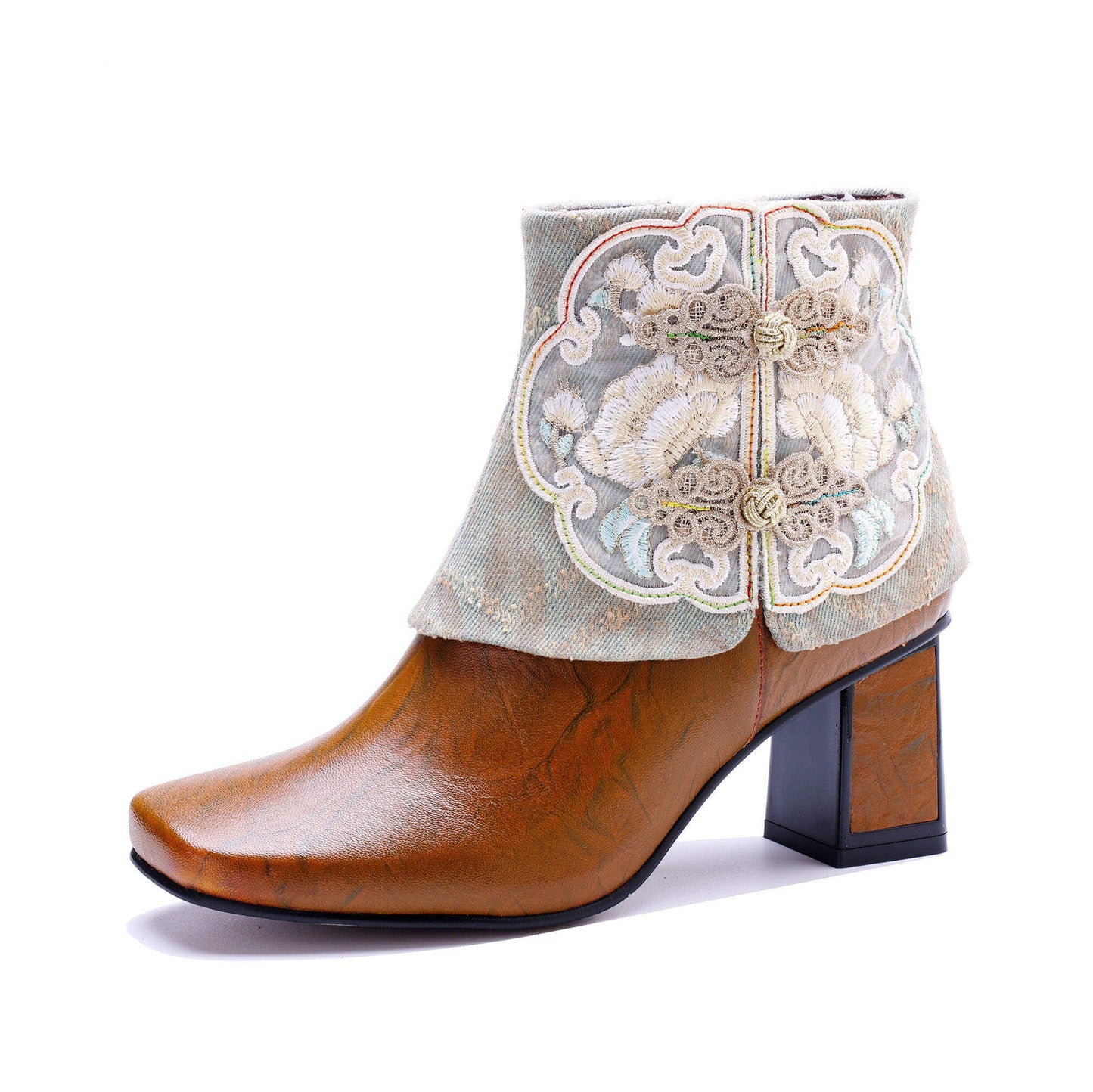 Unique Collar Ankle Boots