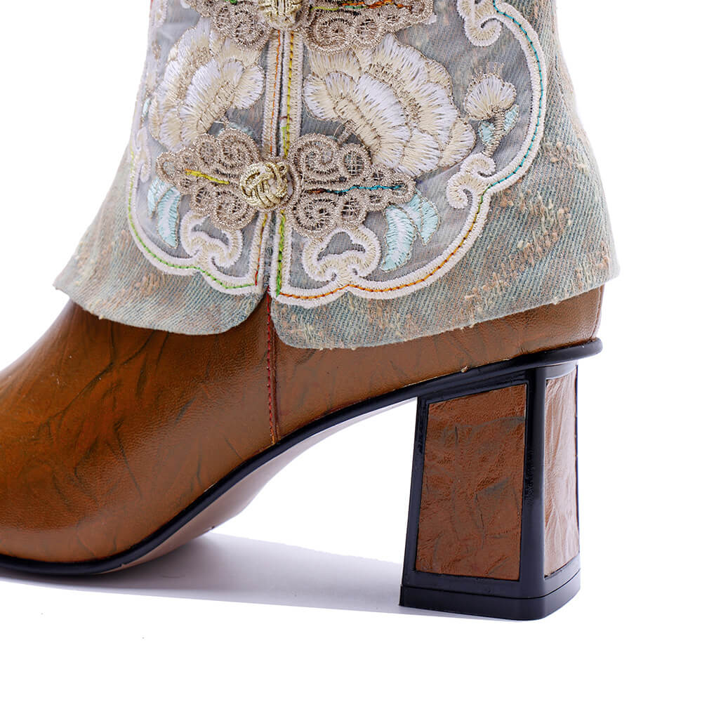 Unique Collar Ankle Boots