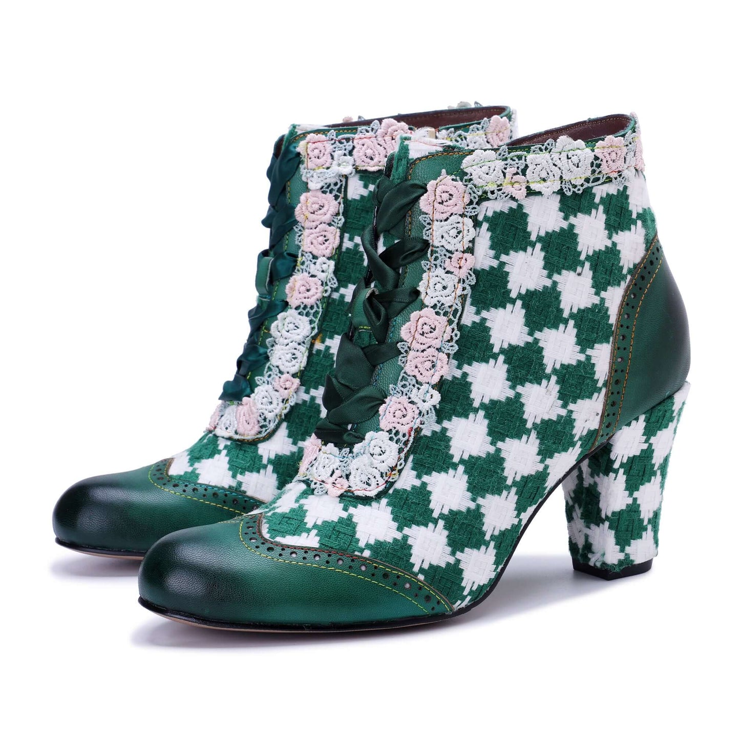 Emerald Artistic Floral Lace Boots