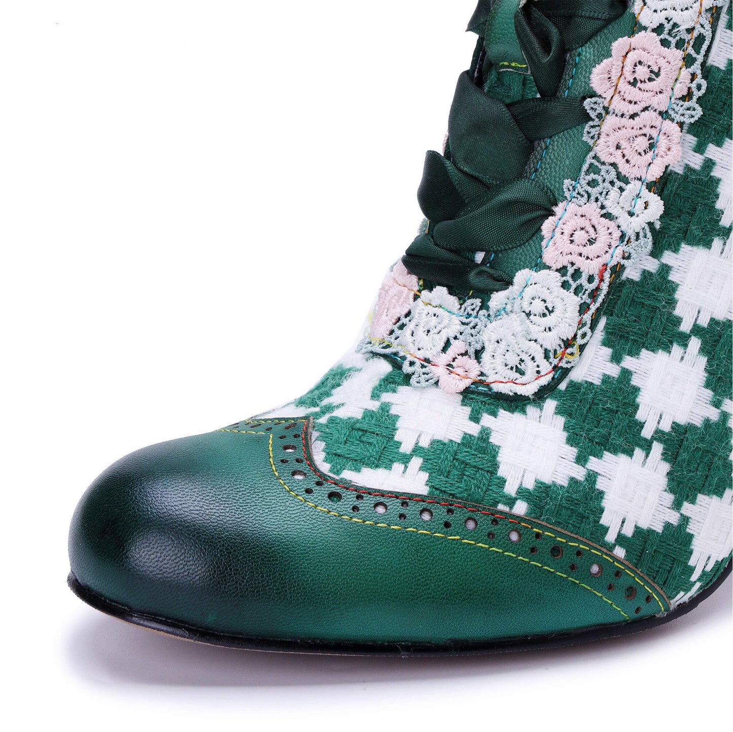 Emerald Artistic Floral Lace Boots