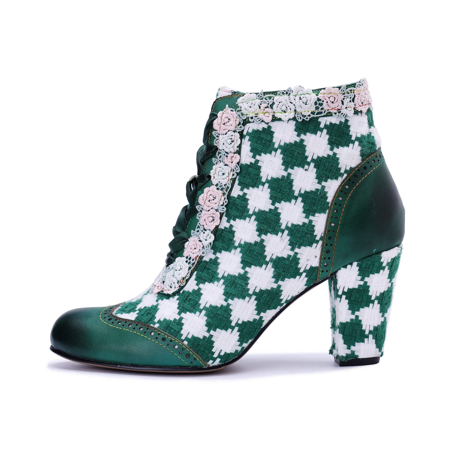 Emerald Artistic Floral Lace Boots