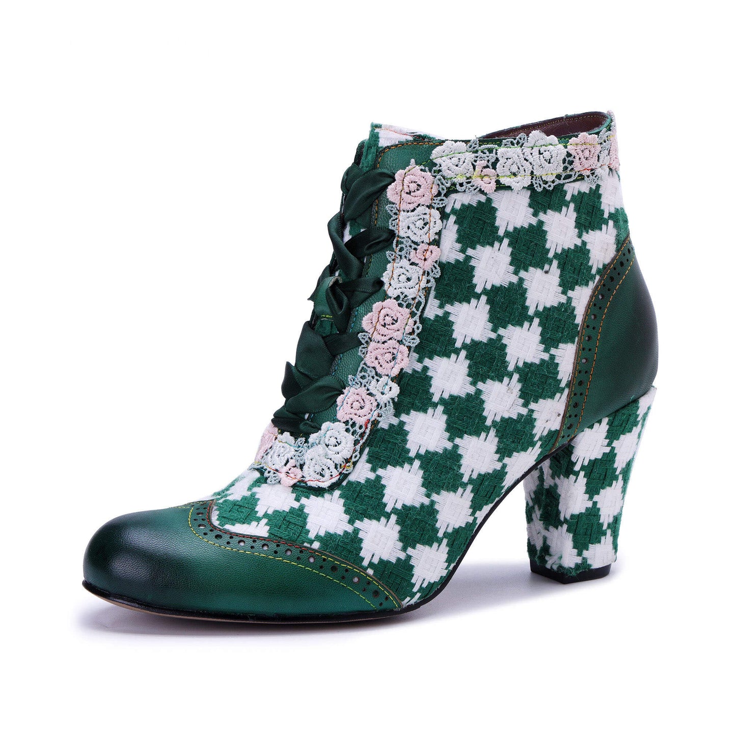 Emerald Artistic Floral Lace Boots
