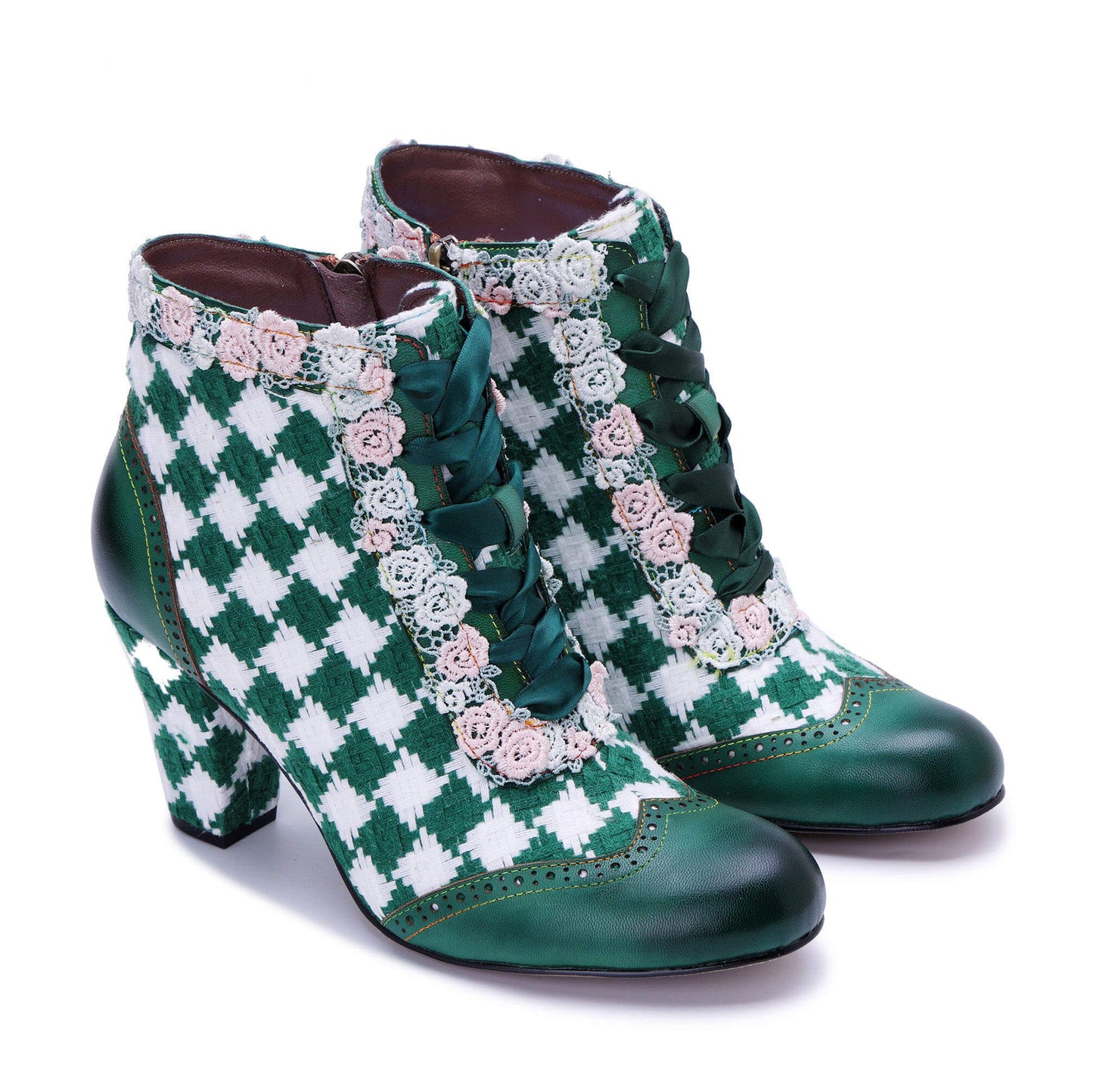 Emerald Artistic Floral Lace Boots