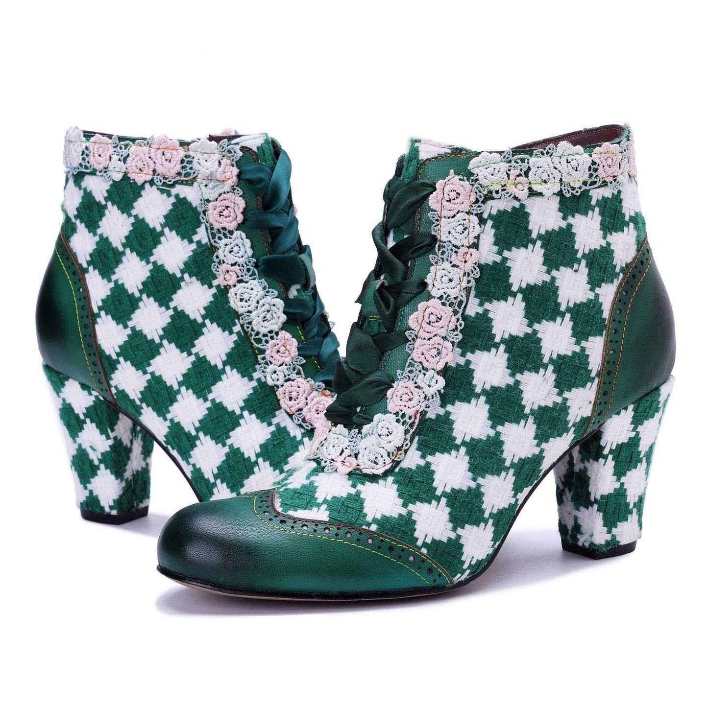 Emerald Artistic Floral Lace Boots