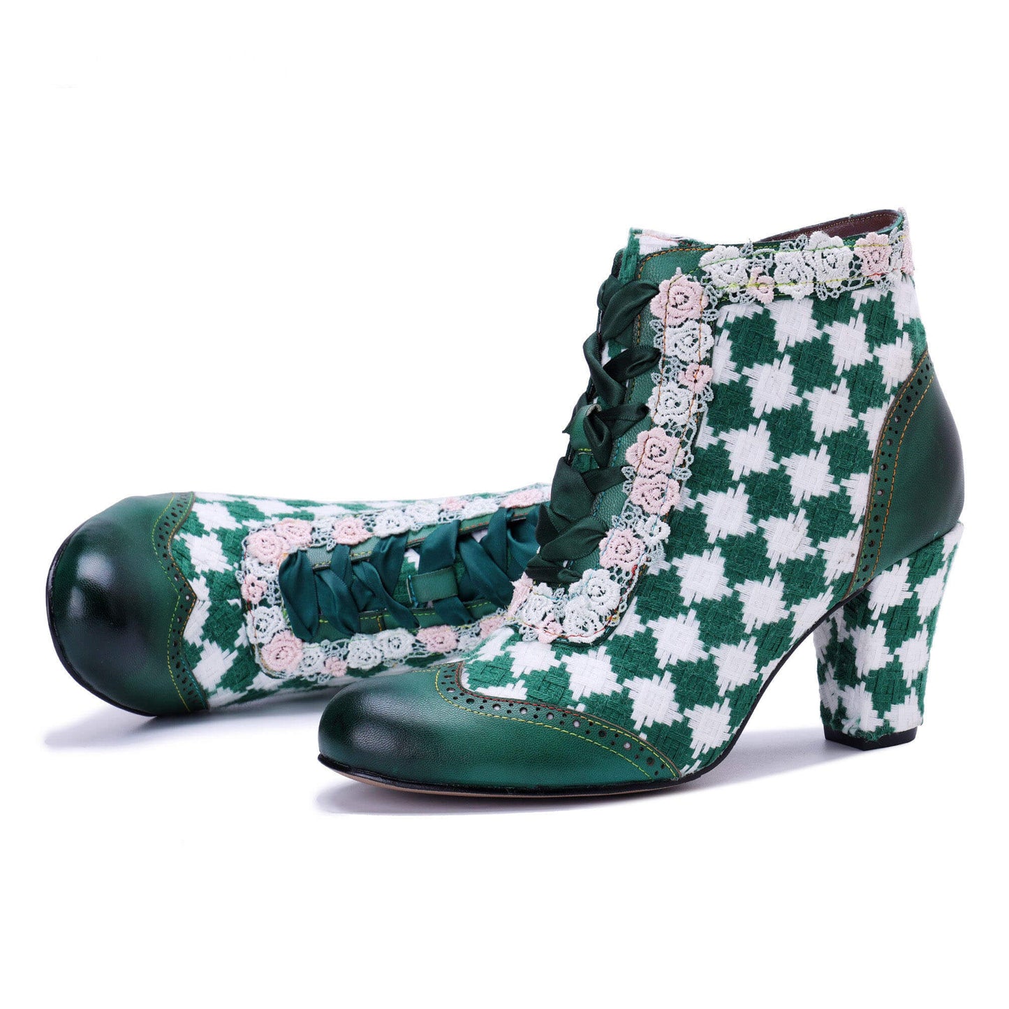 Emerald Artistic Floral Lace Boots