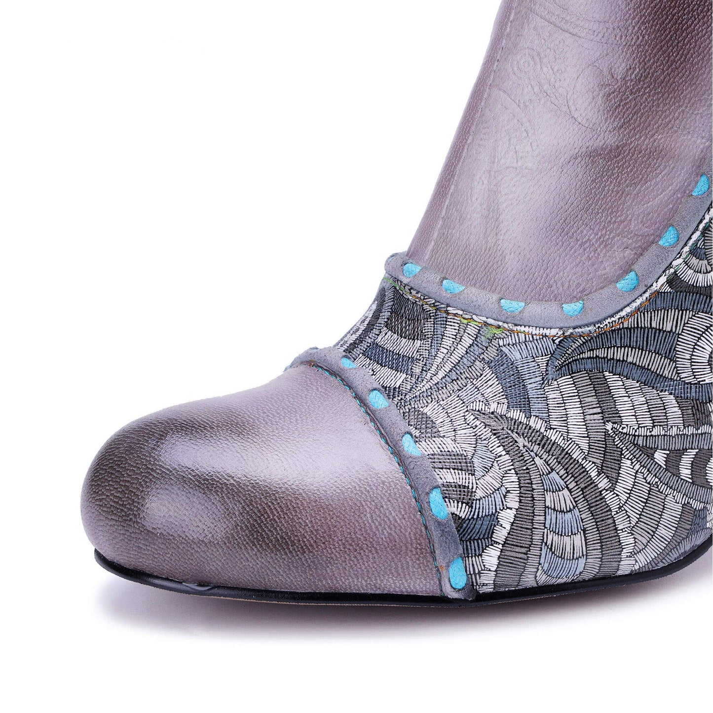 Silver Mist Paisley Ankle Boots