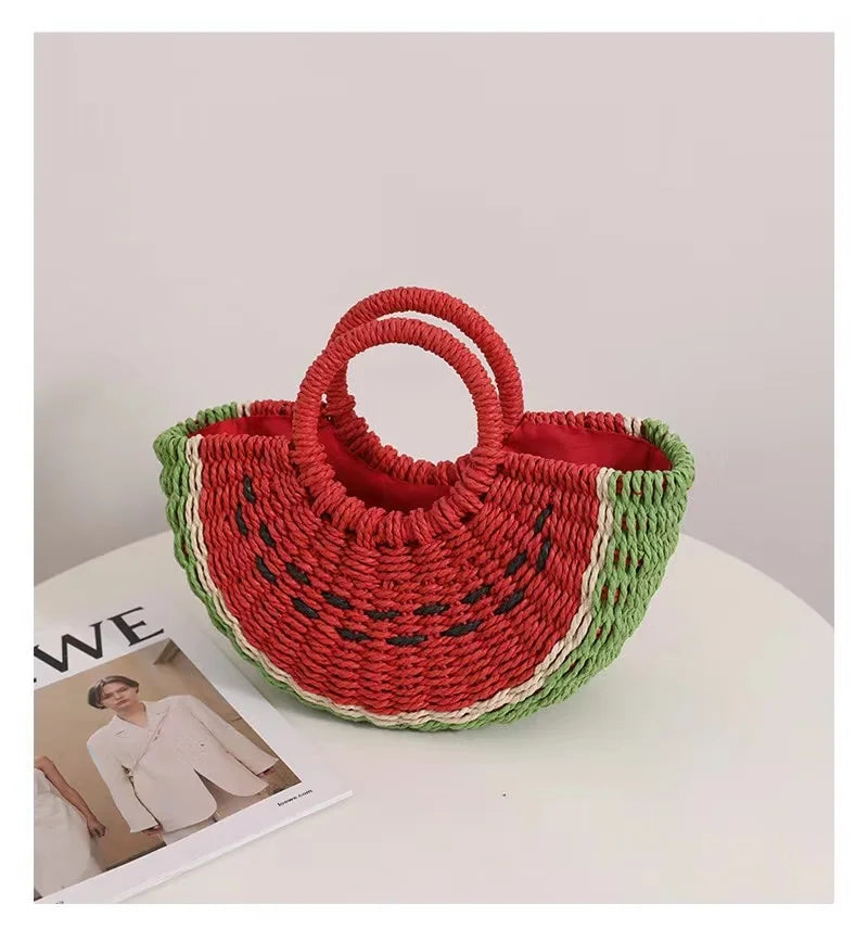 Watermelon Straw Handbag