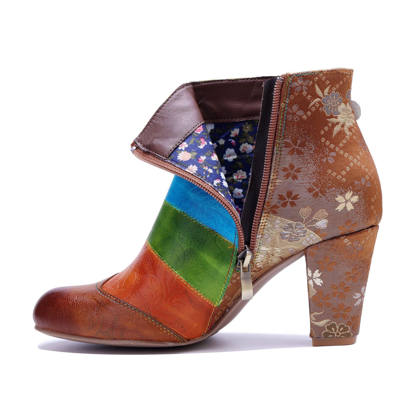 Rainbow Bloom Ankle Boots