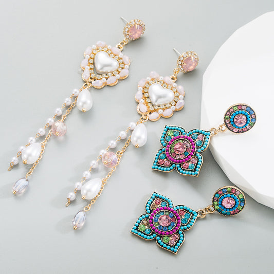 Fun and Whimsical Seed Beads & Rhinestone Earrings