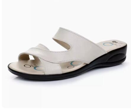 Leather Slides Open-Toe Sandals