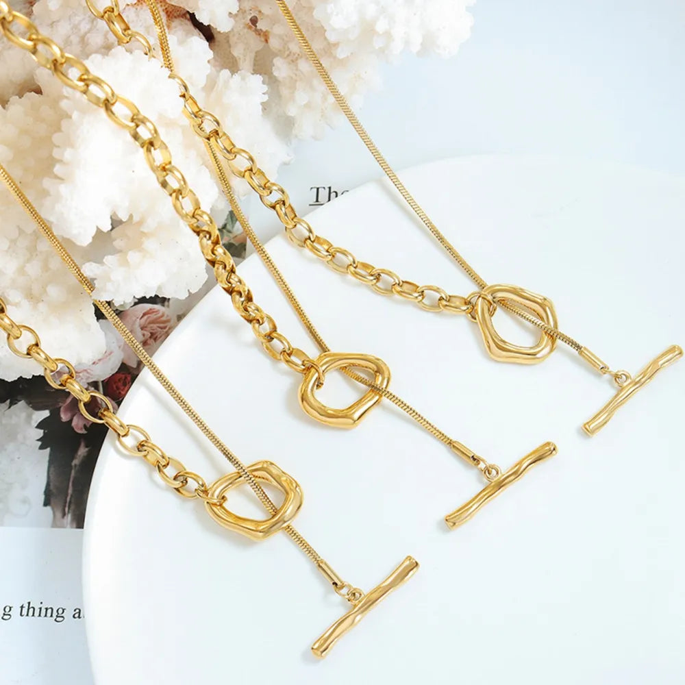 Titanium Steel Chain Necklace OT Closure