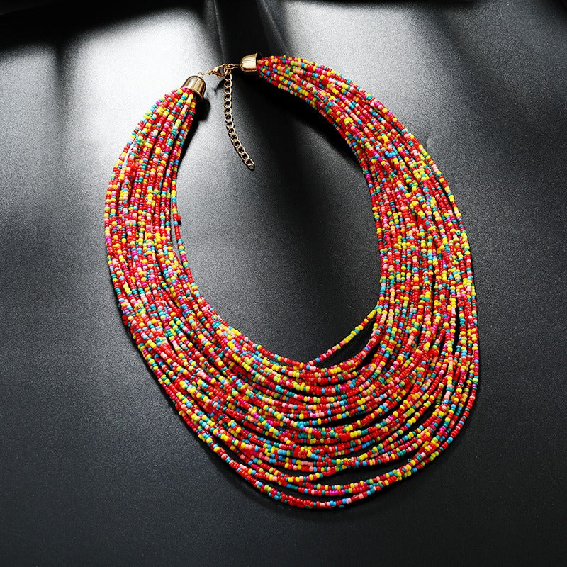 Multi-Layer Seed Bead Necklace