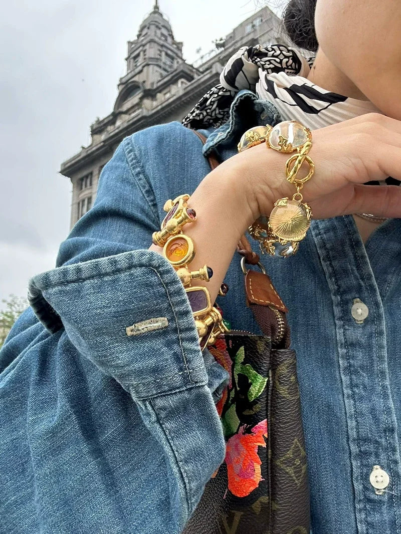 Chunky Colorful Retro Statement Bracelet