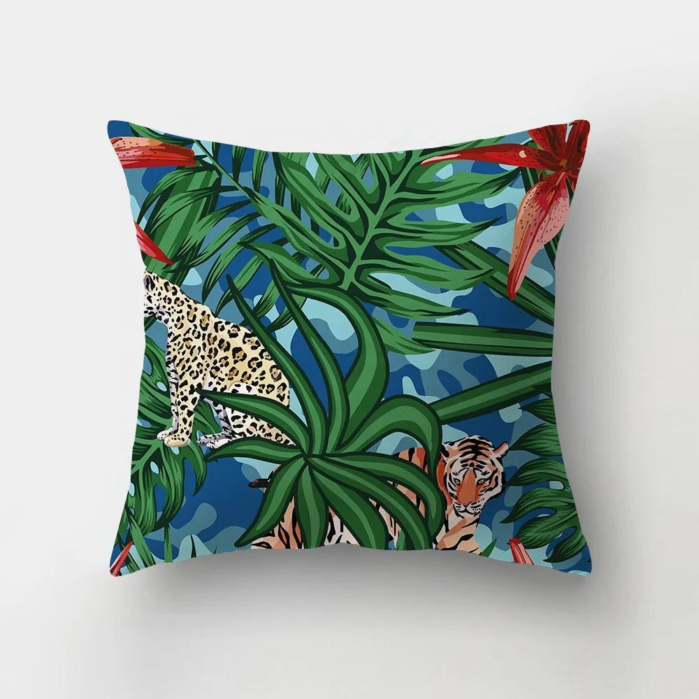 Cheetah & Tiger Indoor/outdoor Throw Pillow Cover