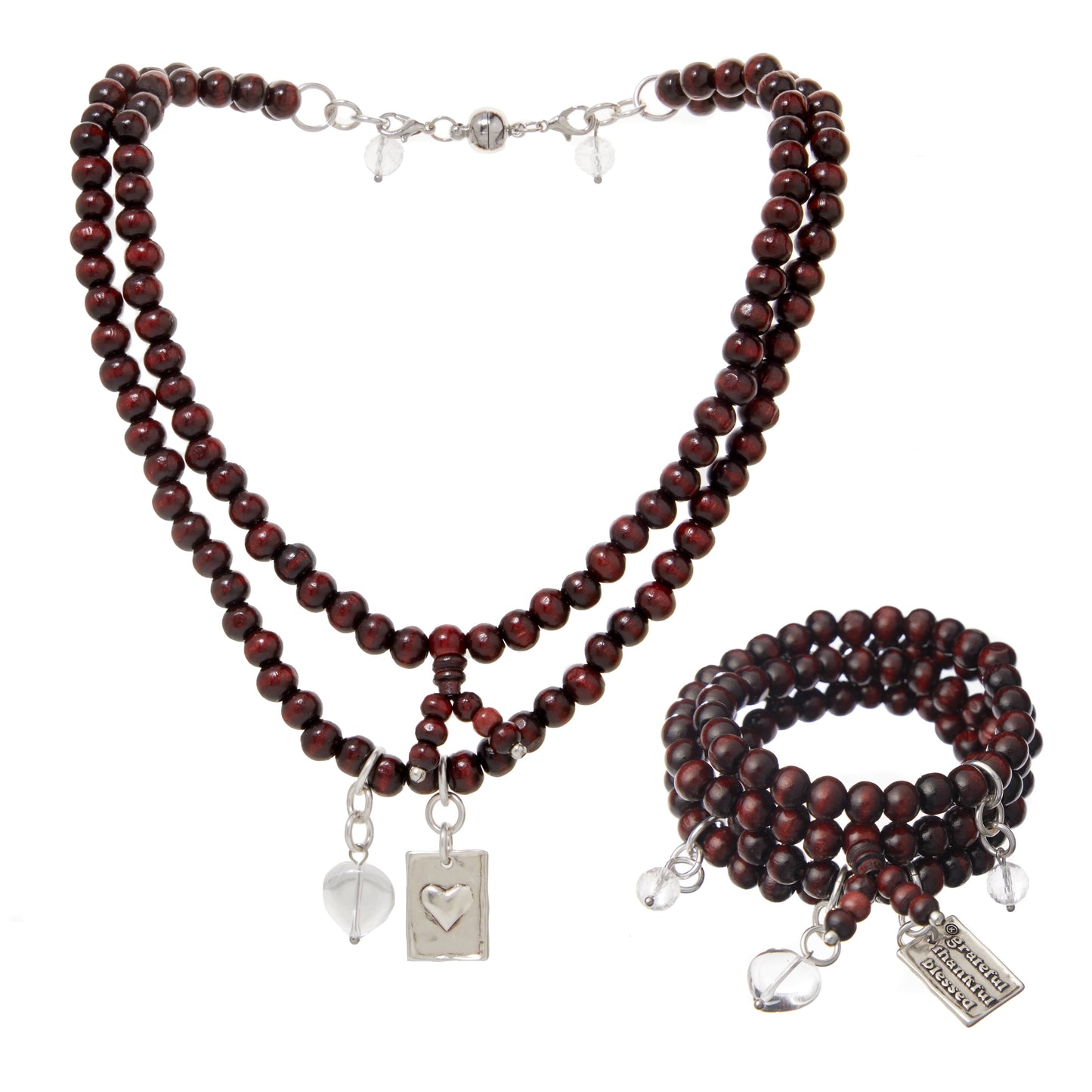 Grateful Thankful Blessed Wrap Bracelet or Necklace