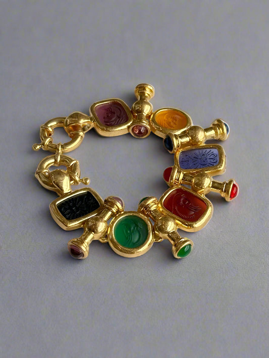 Chunky Colorful Retro Statement Bracelet