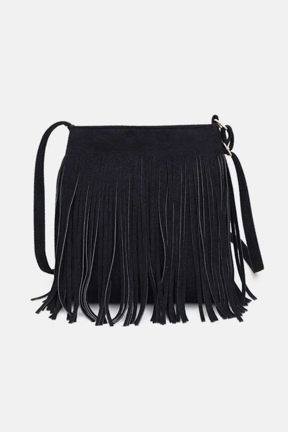 Vegan Suede Boho Tassel Hobo Shoulder Bag