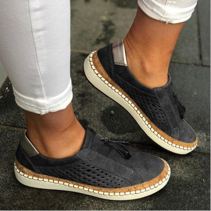 Casual Vegan Leather Shoes with Tassels
