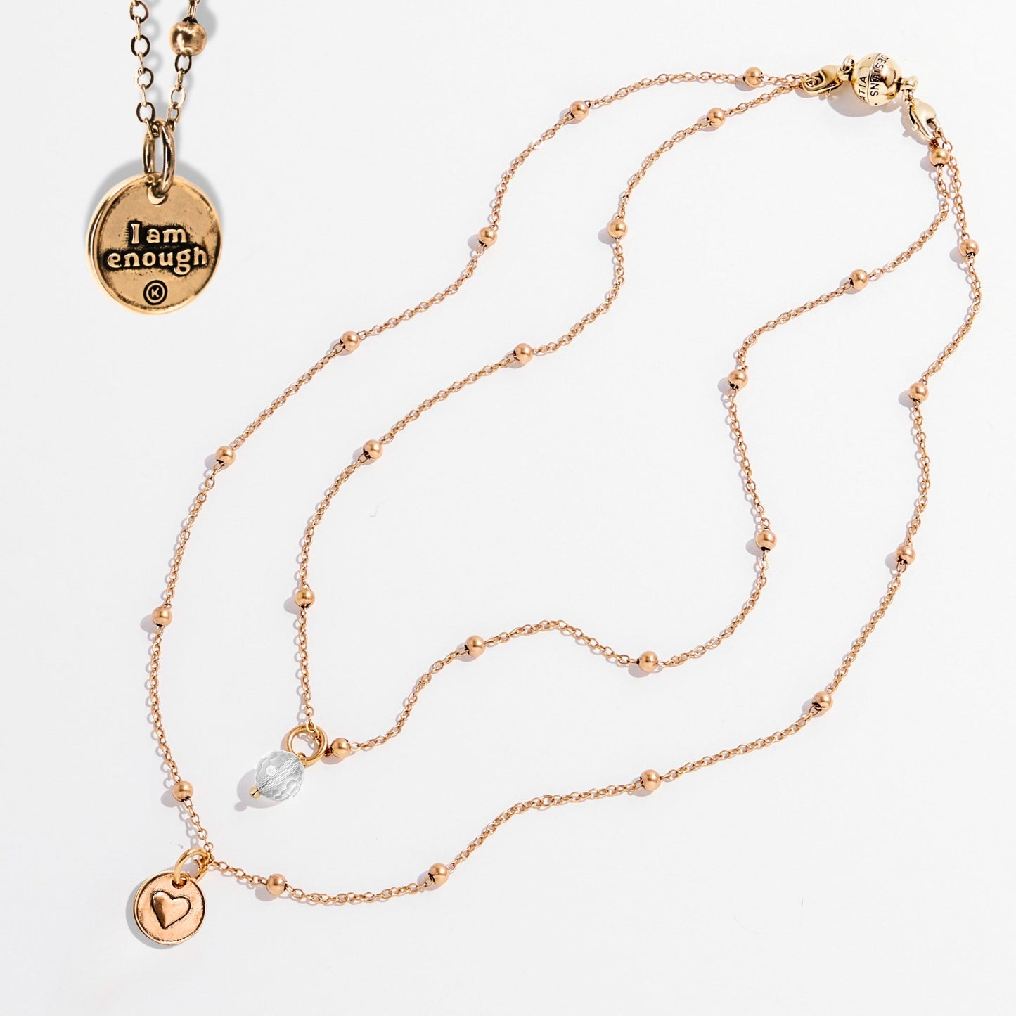 I Am Enough Heart Dainty Necklace