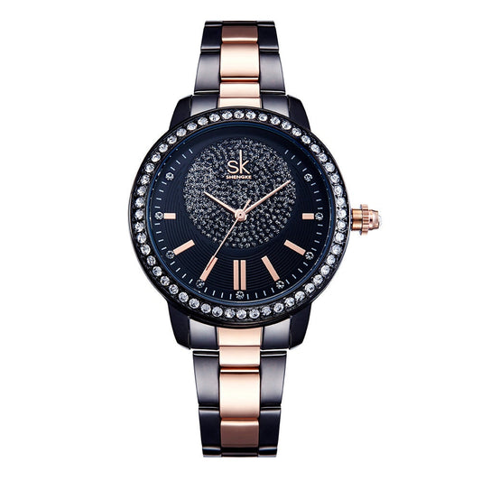 Rose Gold Watch Womens Quartz 100% Mechanical