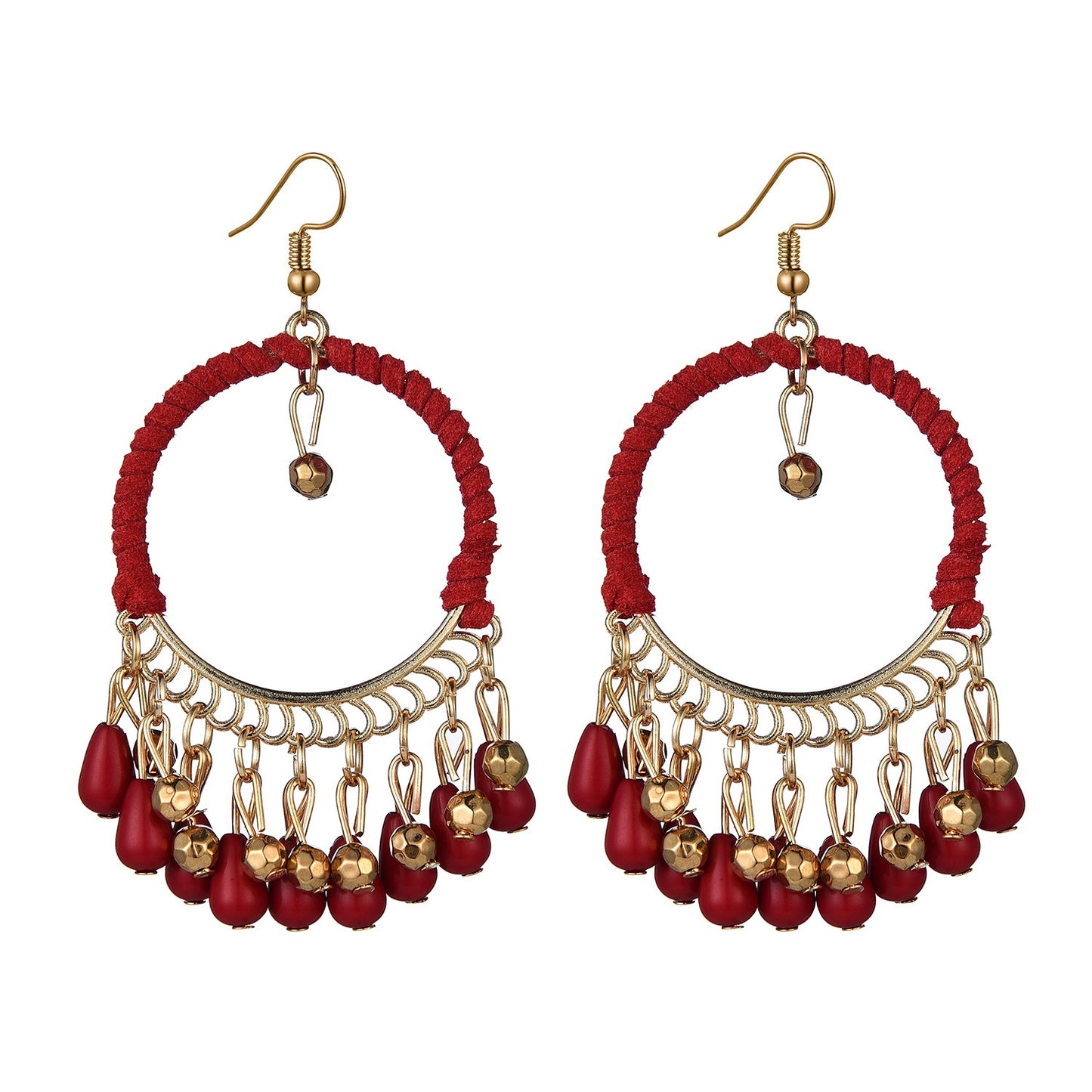 Boho Handmade Woven Tassel Earrings
