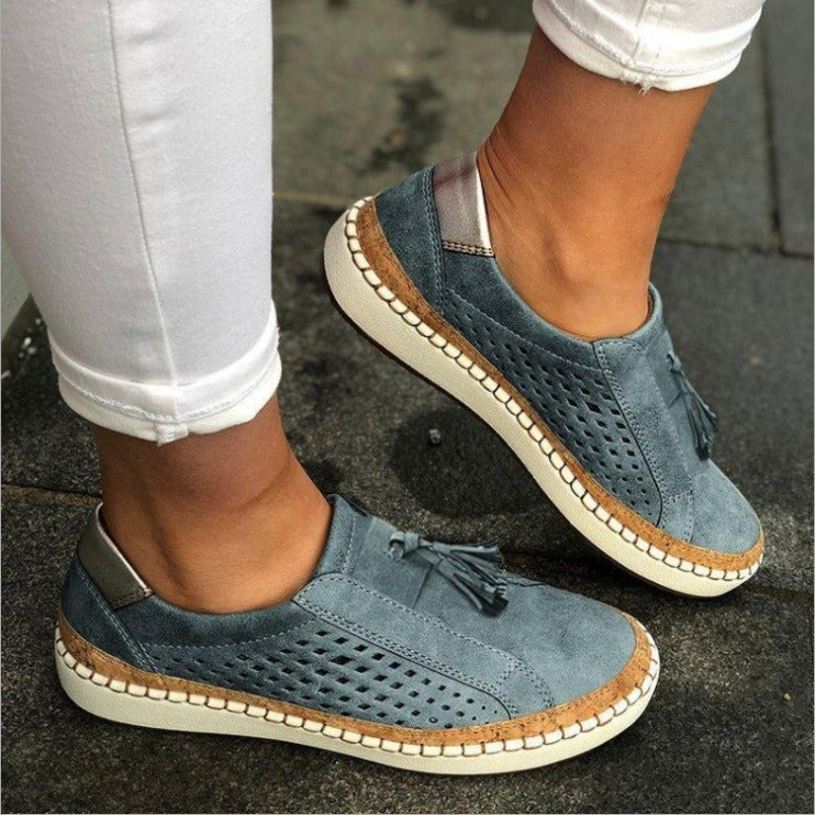 Casual Vegan Leather Shoes with Tassels
