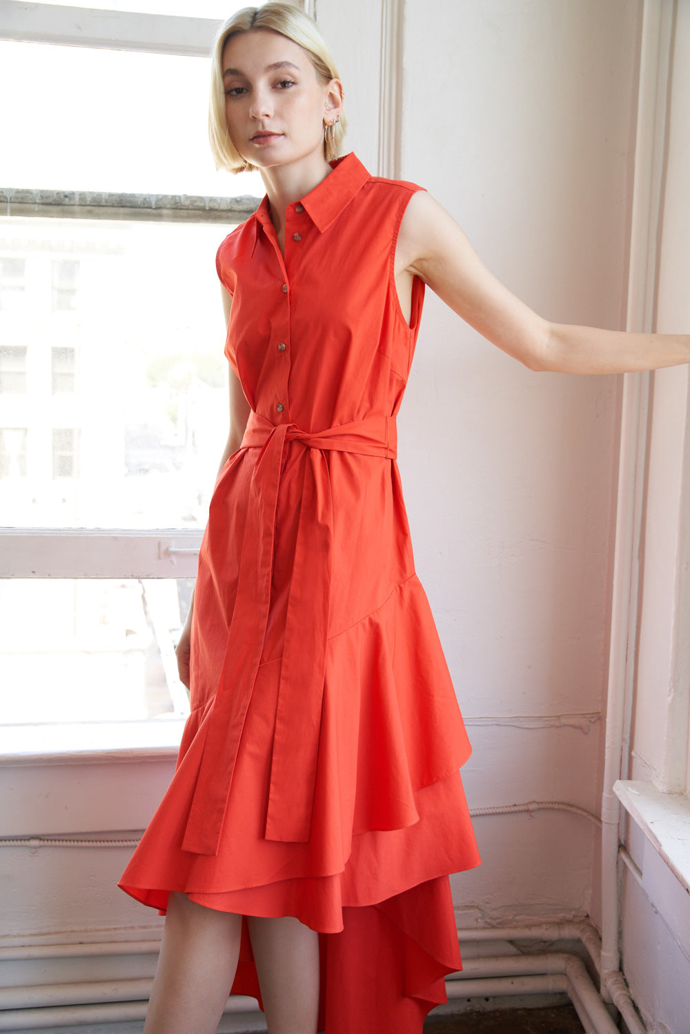 Looking My Way Woven Midi Dress