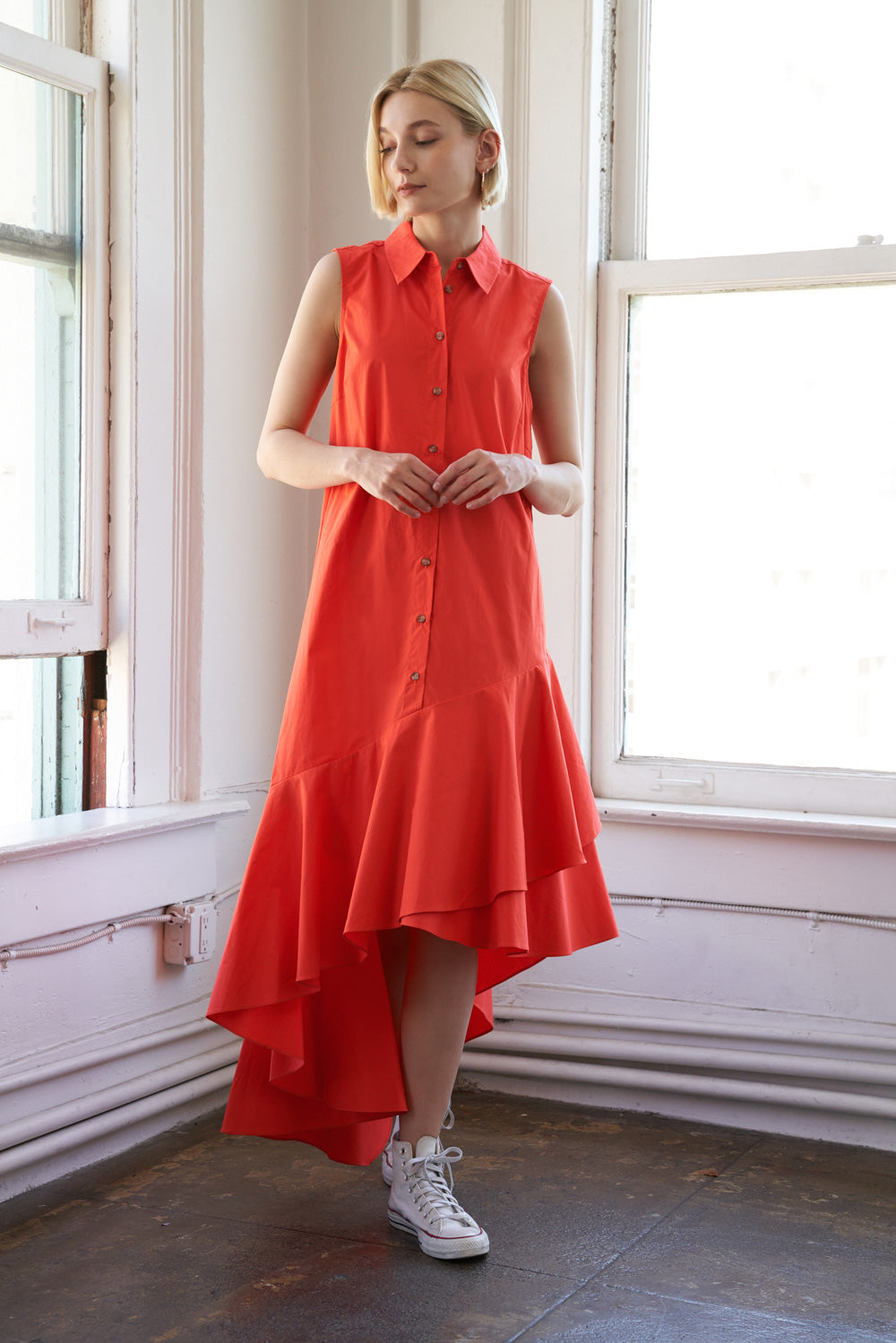 Looking My Way Woven Midi Dress