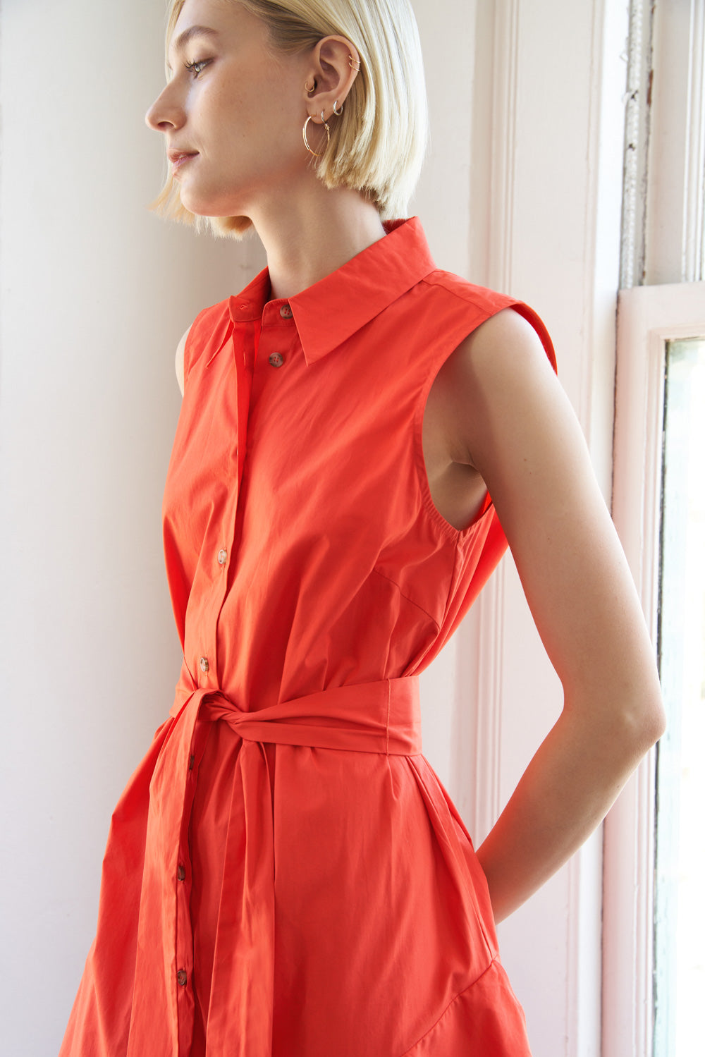 Looking My Way Woven Midi Dress