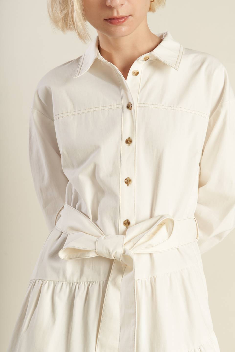 Anytime Now Woven Twill Midi Dress