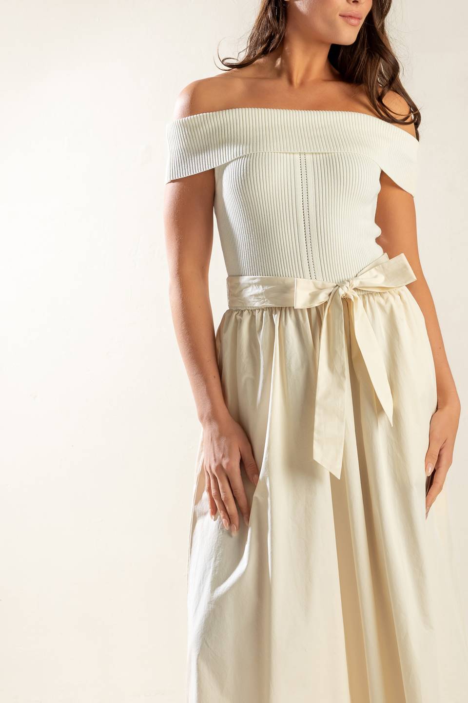 Social Season  Off Shoulder Midi Dress