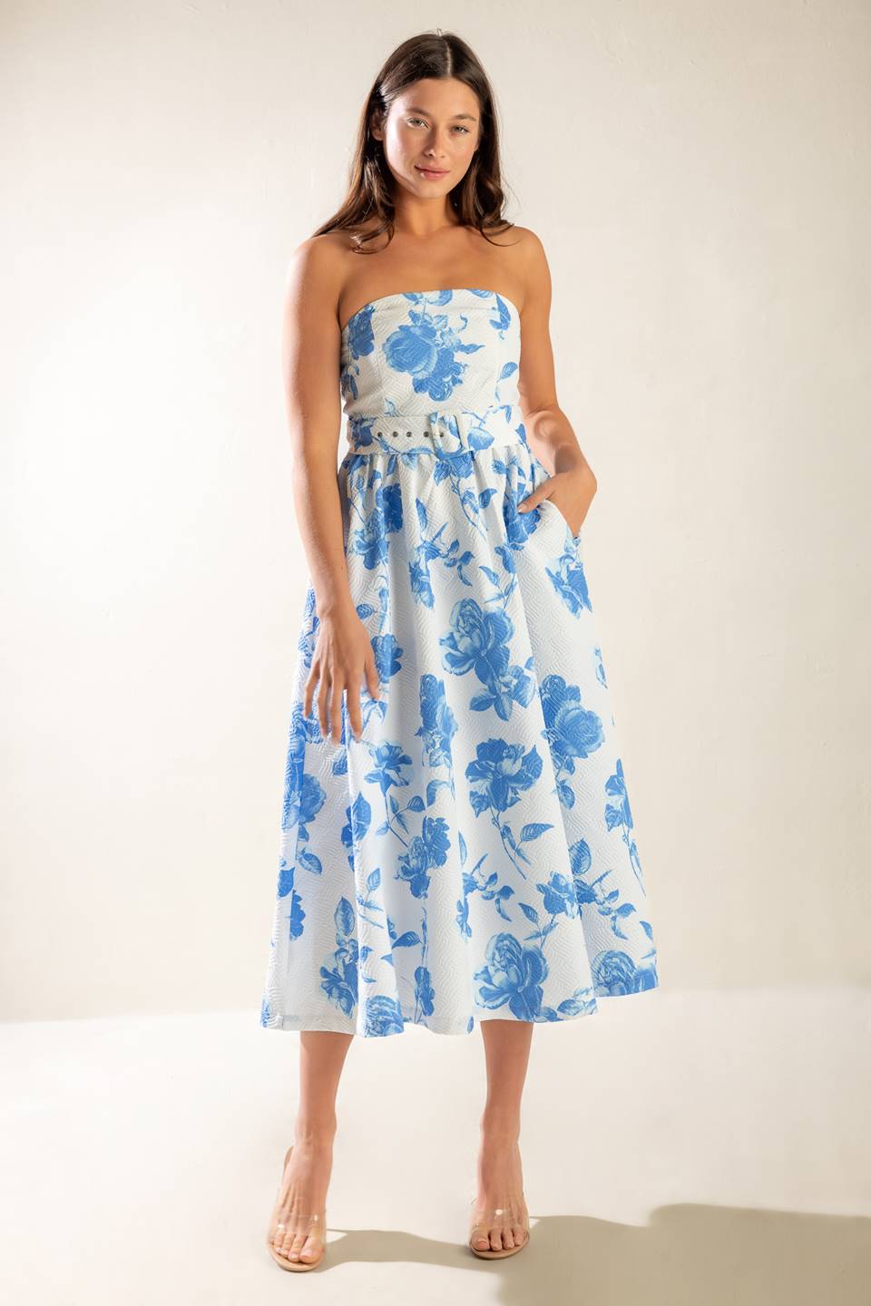 Honestly Love Woven Midi Dress